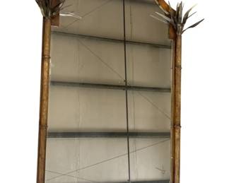 3433 - Chelsea House Faux Bamboo Mirror Palm Frond Accents 60 x 32