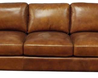 307 - Brown Leather Sofa 35x94x43