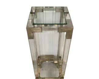 3145 - Jonathan Adler Jacques Pedestal acrylic & brass, 36 x 12 x 12