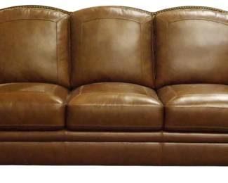 310 - Leather Sofa w/ Nail Head Trim 37x87x39