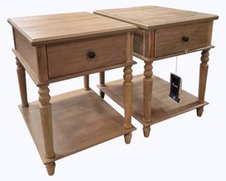 2014 - Pair Powell 1 Drawer End Tables 26 x 20 x 24