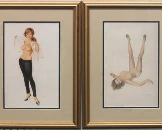9004 - 2 PIN UP GIRLS BY ALBERTO VARGAS 15 X 19.5