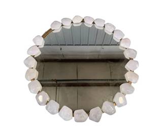 3229 - Chelsea House White Agate 34" Wall Mirror missing stone