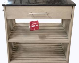 2011 - Linon Rolling Kitchen Cart w/ Drawer, Ash Color 34 x 30 x 18