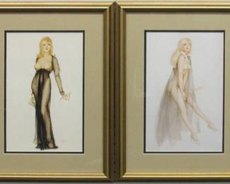 9039 - SET OF PIN UP GIRLS BY ALBERTO VARGAS 15 X 19.5