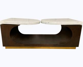 7269 - Wildwood Swivel Marble Top Coffee Table 18 x 48 x 20 chipped