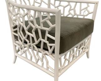 3518 - Wildwood Catania White Rattan Lounge Chair retail $3287 31 x 28 x 32