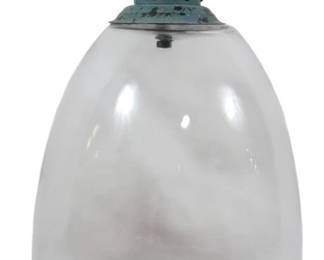 138 - Glass Dome Clioche on Metal 12x9"