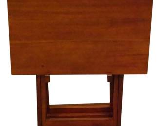 345 - Powell TV Tray Set on Stand 26x24x16 corners of 2 trays have cracks