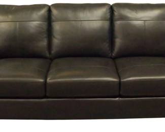 332 - Dark Navy Blue Leather Sofa 34x79x36