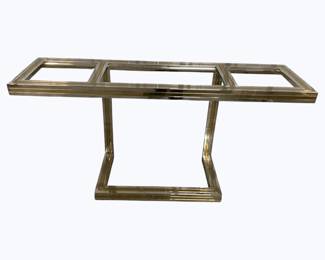 3298 - Chrome & Brass Console, No Glass, 30 x 59 x 16