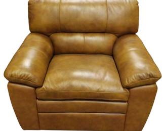 343 - Oversize Leather Armchair (missing Leg) 38x42x37