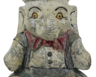 151 - Wooden Elephant Figure 12"