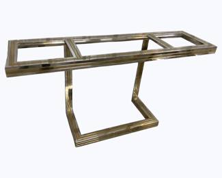 3299 - Chrome & Brass Console, No Glass, 30 x 59 x 16
