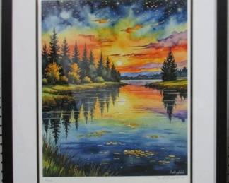 9043 - SUNSET SYMPHONY LIMITED EDITION SIGNED PRINT BY VAN GOGH 21.5 X 22.5