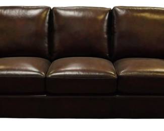 300 - Brown Leather Sofa 37x87x39