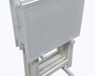 2013 - Powell TV Tray Set on Stand, White 4 Trays & Stand 27 x 19 x 16