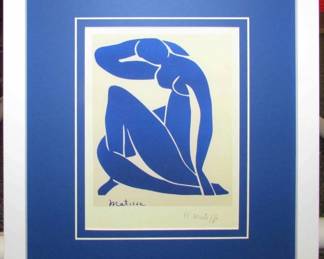 9047 - BLUE NUDE II PRINT BY HERNI MATISSE 14.5 X 17