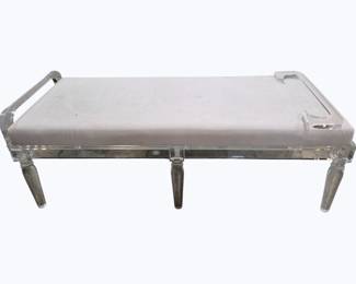2002 - Chelsea House Master Acrylic Bench, as is handle on side broken 17 x 53 x 17