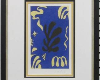 9058 - COMPOSITION FOND BLEU PRINT BY HENRI MATISSE 15 X 19.5