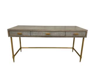 3148 - Chelsea House Margaret Writing Desk, Gray 31 x 64 x 25, 3 drawer