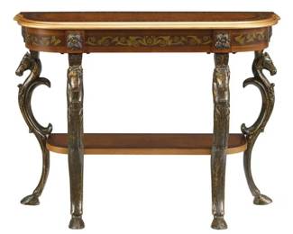 2015 - Powell Masterpiece console with horse heads 31 x 43 x 15.5