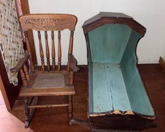 Cradle with child sized rocker