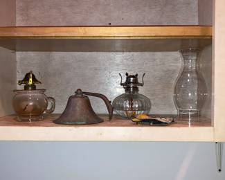 Oil lamps, nautical bell