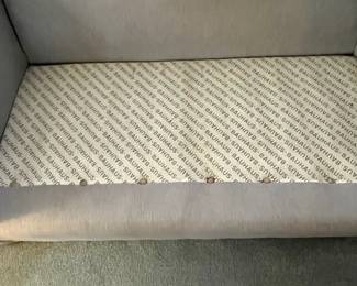 P21 - $30. Bauhaus Loveseat. Measures 65" wide 34" deep x 26" tall. Floor to seat is 17". Good vintage condition - back has a cut near the floor.
