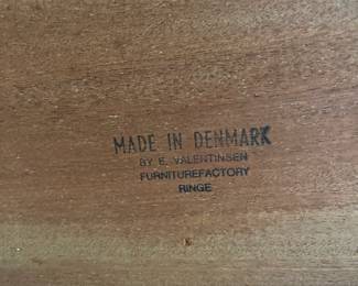 P4 - $275. Table Only! Edward Valentinsen. Drylund Dining Table. Has 2 leaves that store inside/under the table when not in use. Measures 41" wide x 63" long x 27.5" tall. Each leaf adds 18.75". One leaf has minor surface damage and one ring on the top where it looks like a plant was left.