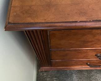 P8 - $125 PAIR of Oversized Lane Nightstands. Measures 34" wide x 18" deep x 30.25" tall. Both are in good condition - drawers slide. One needs 2 handles replaced. Some minor surface damage / scratches.