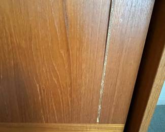 P7 - $100. Gangso Mobler Teak & Slate Credenza. Needs repair - one handle is broken. Generally needs tightened up. Measures 66.5" wide x 17.75" deep x 30" tall.