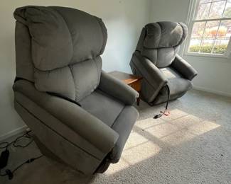 P23 - $250 Each - 2 Available. La-Z-Boy Luxury-Lift Power Recliner. 350# Limit. Measures 34" wide x 39" deep x 42" tall. Remote has lots of options! Lift, Recline, Back, Legrest, Headrest & Lumbar!