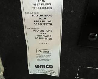 P6 - $75. Unico Denmark Chair and Ottoman. Ottoman is in good condition measures 20" wide x 15" x 15" tall. Chair is in *rough* condition. Leather is good and not torn but the frame needs some serious work. Measures 30.5" wide x 37" deep x 33" tal.