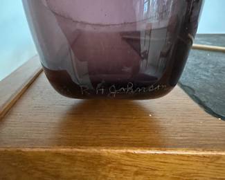 P48 - $20. Art Glass vase signed by R H Johnson. 7.25" tall.