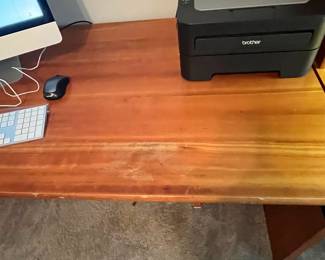 P41 - $10. Office Desk. Bring help to move. Measures 58" x 30" x 28" tall. Pressed wood - in fair condition.