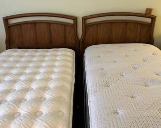 P16 - $75. Solid Wood King Headboard and metal rails (no mattresses included!) Measures 80.5" x 40.5" tall.