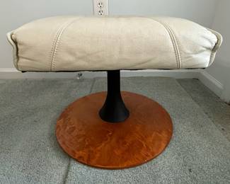 P6 - $75. Unico Denmark Chair and Ottoman. Ottoman is in good condition measures 20" wide x 15" x 15" tall. Chair is in *rough* condition. Leather is good and not torn but the frame needs some serious work. Measures 30.5" wide x 37" deep x 33" tal.