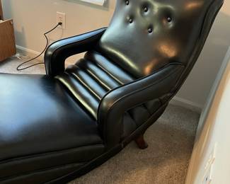 P2 - $400. Contour Chair Lounge Company Model 100. Viverator in Premiere Black. Measures 27" wide x 5' long. Does work! Missing knob but can be turned by hand. Vinyl is in excellent condition!