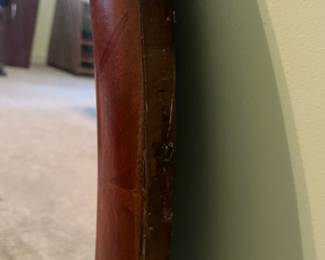 P33 - $30. Wooden Framed Wall Mirror. Solid, heavy wood. Measures 20.5" x 32" tall.