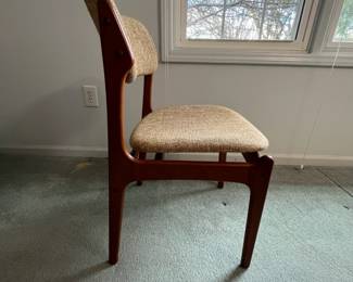 P5 - $1,000 Set of 6. O.D. Mobler A-S Made in Denmark. Erik Buch for Oddense Maskinsnedkeri. Teak Chairs. Model 49. All are in very good condition and upholstery is in very good vintage condition!