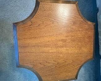 P11 - $100. PAIR of MCM Side Tables. Measures 20.5" both ways on the top x 16" tall. Very good vintage condition!