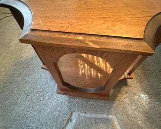 P11 - $100. PAIR of MCM Side Tables. Measures 20.5" both ways on the top x 16" tall. Very good vintage condition!