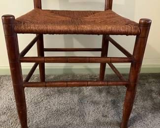 P19 - $25. Single Side Chair. Measures 19" wide x 18" deep x 35" tall. Sturdy & seat is in good condition!