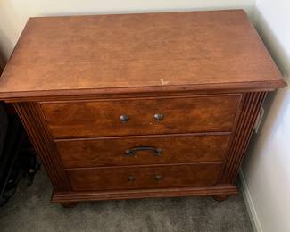 P8 - $125 PAIR of Oversized Lane Nightstands. Measures 34" wide x 18" deep x 30.25" tall. Both are in good condition - drawers slide. One needs 2 handles replaced. Some minor surface damage / scratches.