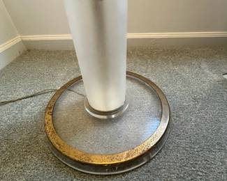 P12 - $300. Set of 3 Vintage Lucite Lamps. Floor Lamp is 61" tall - shade is ok. PAIR of Table Lamps are 34" tall (need new shades)