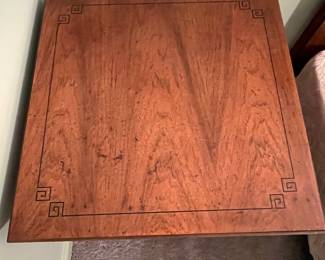 P24 - $80 PAIR of American of Martinsville Side Tables. Single drawer. Both slide easily. Measures 24" square x 22" tall.