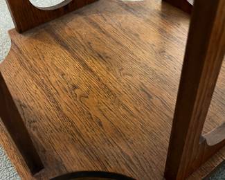 P11 - $100. PAIR of MCM Side Tables. Measures 20.5" both ways on the top x 16" tall. Very good vintage condition!