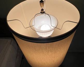 P15 - $100 PAIR of MCM Table Lamps in great condition. Measures 42" tall to to of finial. Shades are in great shape!