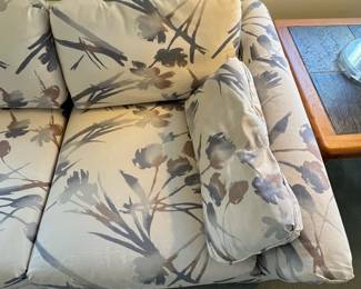 P20 - $50. Vintage Sofa. In good condition for it's age. Sits very low. No holes/rips etc. Measures 7' long x 36" deep x 24" tall. Floor to cushion is 16".